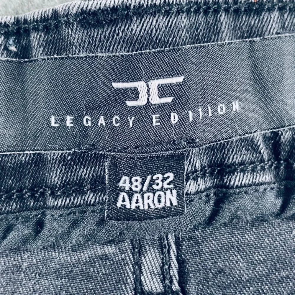 Jordan Craig Aaron Jeans Men 48x32 Distressed Whiskered Faded Black Streetwear